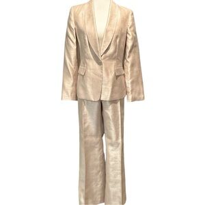 Champagne Shimmer 2 pc Pantsuit by Le Suit Essentials, Size 10
